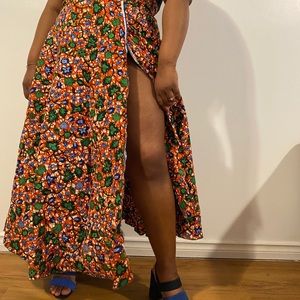 African Print wrap skirt